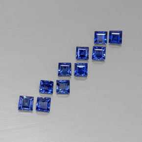 Pedras preciosas de safira azul natural de  ct, quadrado, VVS-VS