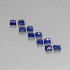 Pedras preciosas de safira azul natural de  ct, quadrado, VVS-VS