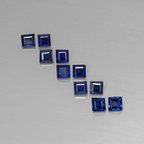 Pedras preciosas de safira azul natural de  ct, quadrado, VVS-VS