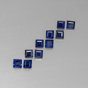 Pedras preciosas de safira azul natural de  ct, quadrado, VVS-VS