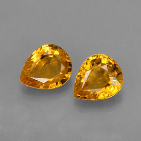 Pedras preciosas de safira laranja natural de  ct, formato de pêra, VVS-VS