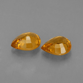 Pedras preciosas de safira laranja natural de  ct, formato de pêra, VVS-VS