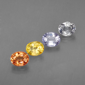 Pedras preciosas de safira multicolorido natural de  ct, corte oval, VVS-VS
