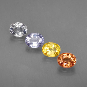 Pedras preciosas de safira multicolorido natural de  ct, corte oval, VVS-VS