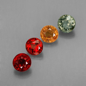 Pedras preciosas de safira multicolorido natural de  ct, corte redondo, VVS-VS