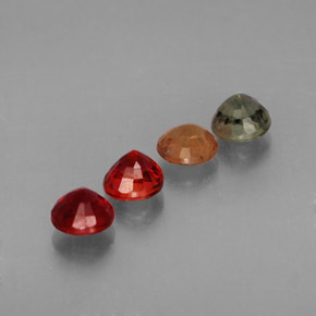 Pedras preciosas de safira multicolorido natural de  ct, corte redondo, VVS-VS