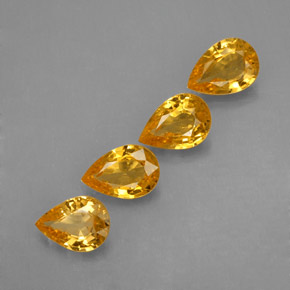 Pedras preciosas de safira amarelo natural de  ct, formato de pêra, VVS-VS