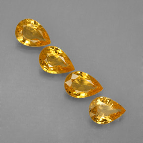 Pedras preciosas de safira amarelo natural de  ct, formato de pêra, VVS-VS