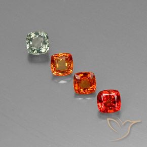 Pedras preciosas de safira multicolorido natural de 2,44 ct, almofada cortada, VVS-VS
