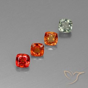 Pedras preciosas de safira multicolorido natural de 2,44 ct, almofada cortada, VVS-VS