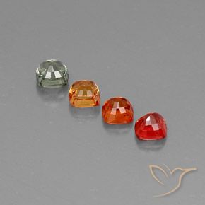 Pedras preciosas de safira multicolorido natural de 2,44 ct, almofada cortada, VVS-VS