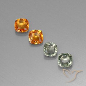 Pedras preciosas de safira multicolorido natural de 1,57 ct, almofada cortada, VVS-VS