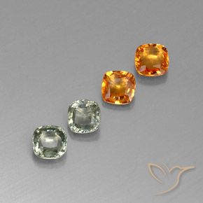 Pedras preciosas de safira multicolorido natural de 1,57 ct, almofada cortada, VVS-VS