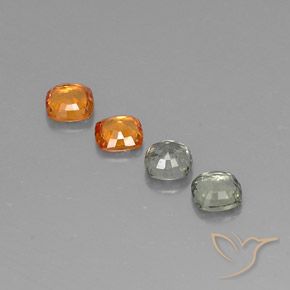 Pedras preciosas de safira multicolorido natural de 1,57 ct, almofada cortada, VVS-VS