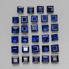 Pedras preciosas de safira azul natural de  ct, quadrado, VVS-VS