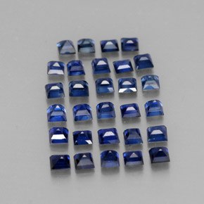Pedras preciosas de safira azul natural de  ct, quadrado, VVS-VS
