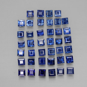 Pedras preciosas de safira azul natural de  ct, quadrado, VVS-VS