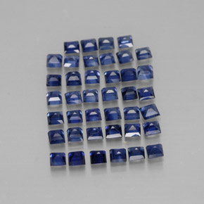 Pedras preciosas de safira azul natural de  ct, quadrado, VVS-VS