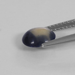 Safira bicolor natural 1,58ct, corte oval, opaco