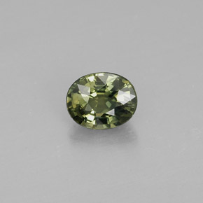 Safira verde natural 0,56ct, corte oval, VVS-VS