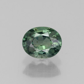 Safira verde natural 0,48ct, corte oval, VVS-VS