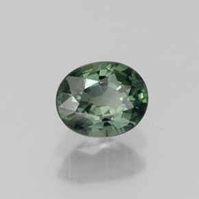 Safira verde natural 0,48ct, corte oval, VVS-VS