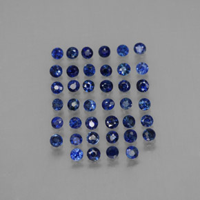 Pedras preciosas de safira azul natural de  ct, corte redondo, VVS-VS