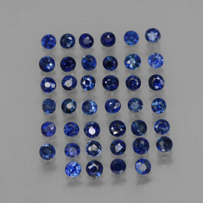 Pedras preciosas de safira azul natural de  ct, corte redondo, VVS-VS