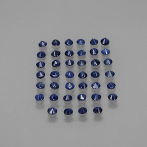 Pedras preciosas de safira azul natural de  ct, corte redondo, VVS-VS