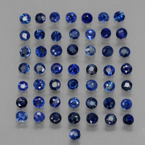 Pedras preciosas de safira azul natural de  ct, corte redondo, VVS-VS