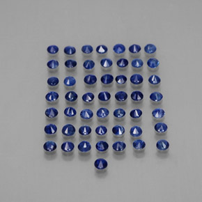Pedras preciosas de safira azul natural de  ct, corte redondo, VVS-VS