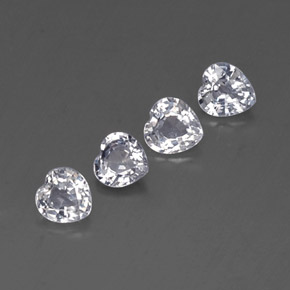 Pedras preciosas de safira branco natural de  ct, formato de coração, VVS