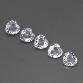 Pedras preciosas de safira branco natural de  ct, formato de coração, VVS