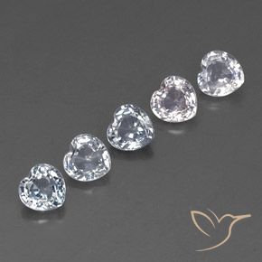 Pedras preciosas de Safira Branco azulado natural de 1.95 ct, Coração, VVS