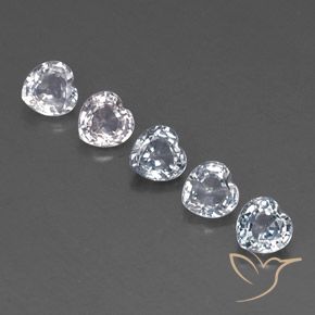 Pedras preciosas de Safira Branco azulado natural de 1.95 ct, Coração, VVS