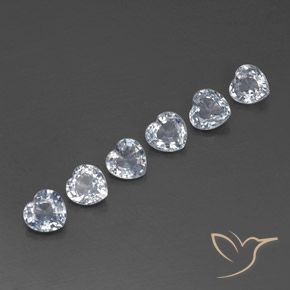 Pedras preciosas de Safira Branco azulado natural de 1.98 ct, Coração, VVS