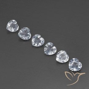 Pedras preciosas de Safira Branco azulado natural de 1.98 ct, Coração, VVS