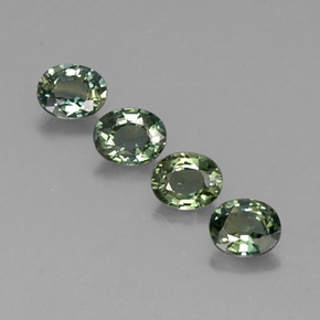 Pedras preciosas de safira verde natural de  ct, corte oval, VVS-VS