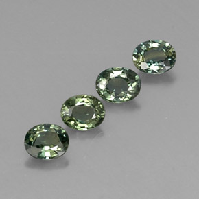 Pedras preciosas de safira verde natural de  ct, corte oval, VVS-VS