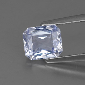Safira violeta natural 1,37ct, corte esmeralda, VS-SI