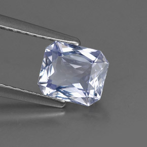 Safira violeta natural 1,37ct, corte esmeralda, VS-SI