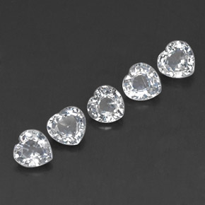Pedras preciosas de safira branco natural de  ct, formato de coração, VVS