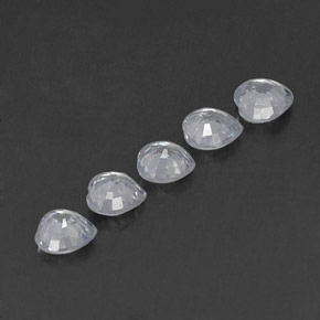 Pedras preciosas de safira branco natural de  ct, formato de coração, VVS