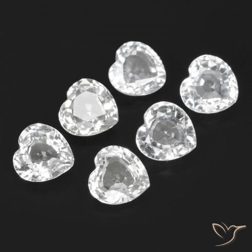 Pedras preciosas de Safira Branco azulado natural de 2.72 ct, Formato de coração, VVS-VS
