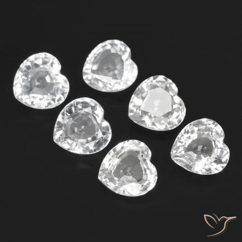 Pedras preciosas de Safira Branco azulado natural de 2.72 ct, Formato de coração, VVS-VS