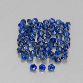 Pedras preciosas de safira azul natural de  ct, corte redondo, VVS-VS