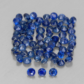 Pedras preciosas de safira azul natural de  ct, corte redondo, VVS-VS