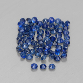 Pedras preciosas de safira azul natural de  ct, corte redondo, VVS-VS