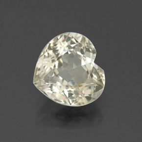 Safira amarelo natural 1,68ct, formato de coração, VVS