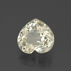 Safira amarelo natural 1,68ct, formato de coração, VVS
